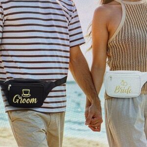 Bride and Groom Fanny Pack Set NWT